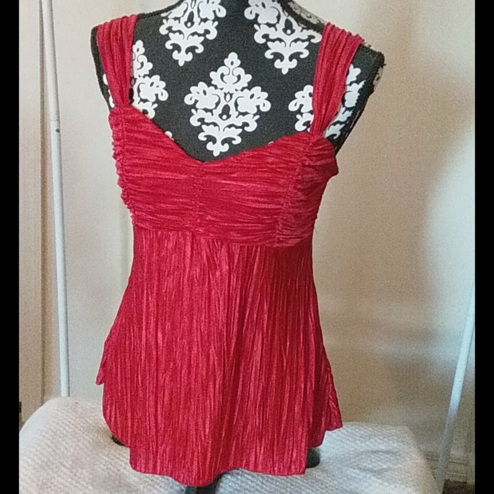 Red Polyester Top